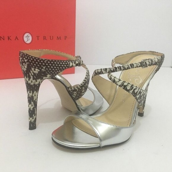 🆕Ivanka Trump Open Toe Crisscross Heel Mule Snake - Picture 3 of 8